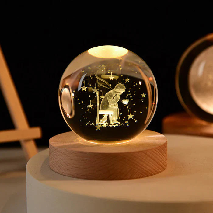 Celestial decor lamp, 3D LED luminous globe, perfect as a night light or gift.