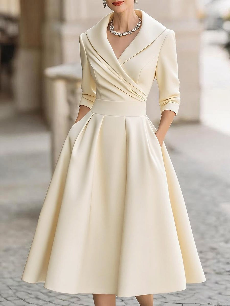 Stylish midi length women's dress for summer parties, elegant evening wear, and special occasions.