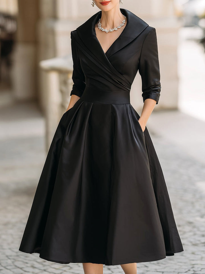 Luxurious elegant women's midi dress, perfect for sophisticated evening wear & special occasion events.