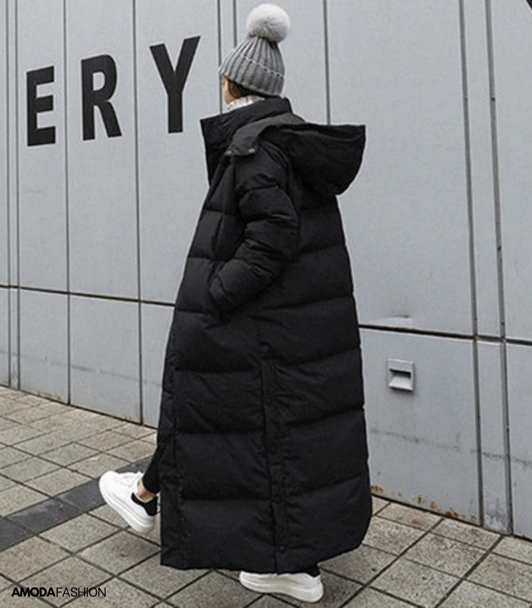 Elegant Luna oversized women's winter parka, providing superior warmth in a fashionable long coat.