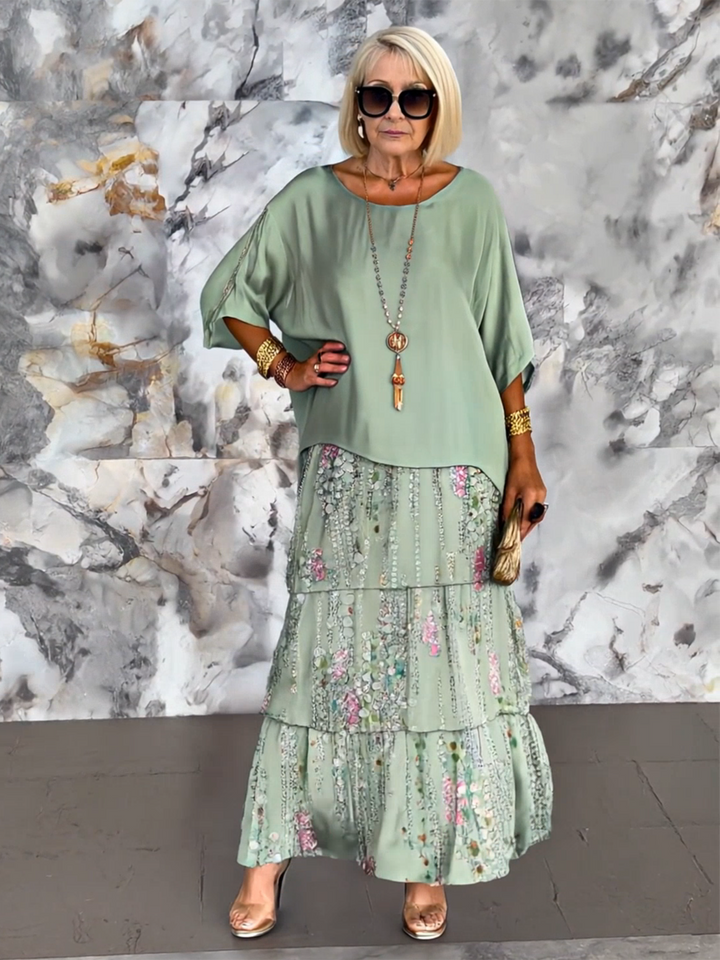 Elegant batwing sleeve tiered ruffle party dress for women's special occasions.