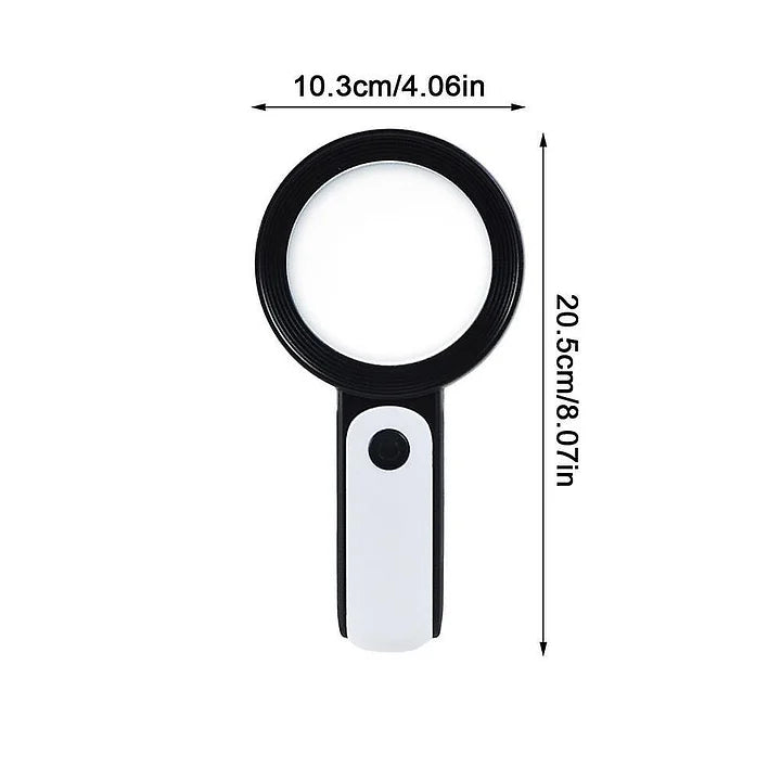 30x portable magnifying glass offering clear view visual assistance for seniors, reading small print & detailed hobbies.
