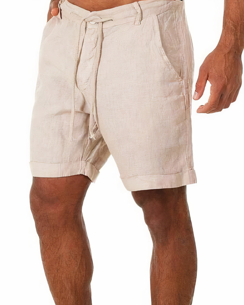 Lightweight linen men's shorts, perfect for casual wear & everyday comfort in summer.