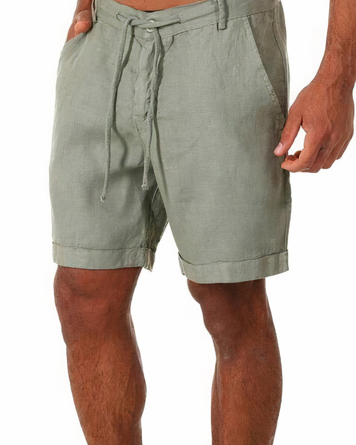 Versatile men's linen shorts, lightweight & comfortable for summer casual & smart casual.
