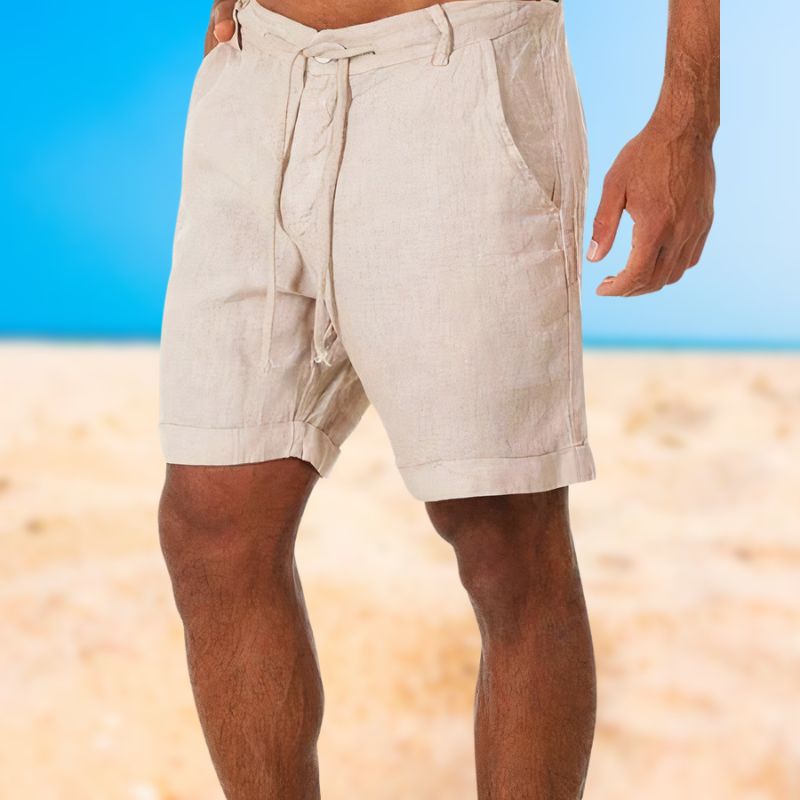 Luxurious linen men's shorts, Armand, perfect for sophisticated summer casual wear.
