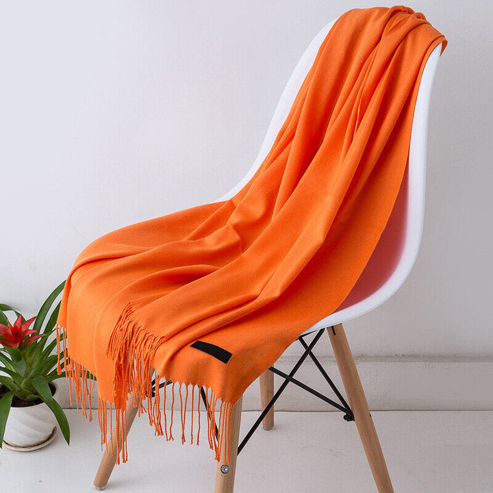 Premium luxurious long cashmere scarf for women, soft touch, essential winter fashion accessory.