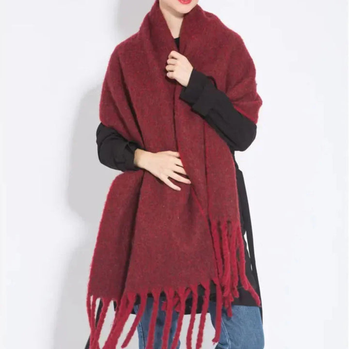 Warm winter cashmere scarf for women, a stylish and comfortable accessory.