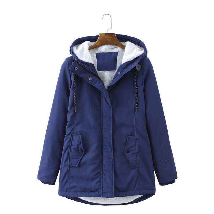 Premium women's Aurora winter parka, an elegant & warm long coat designed for stylish cold weather comfort.