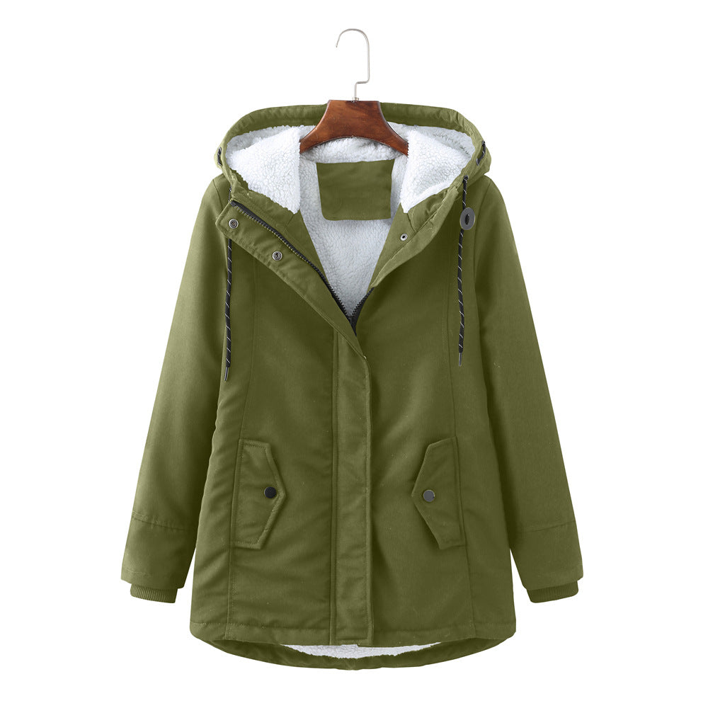 Women's Aurora elegant winter coat, a warm parka jacket essential for stylish cold weather outerwear collection.