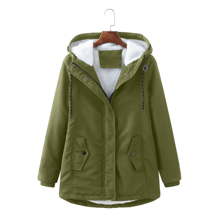 Women's Aurora elegant winter coat, a warm parka jacket essential for stylish cold weather outerwear collection.