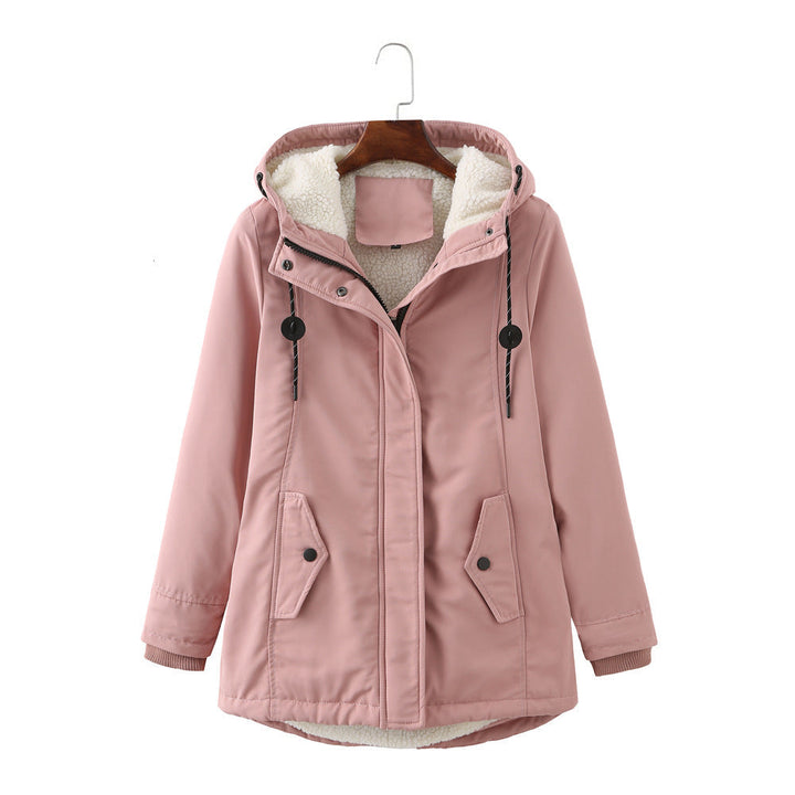 Elegant Women's Aurora winter parka, warm & stylish for cold weather. Luxurious long coat outerwear.
