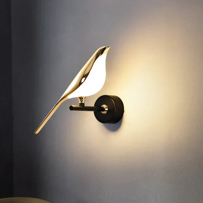 Modern luxury LED wall lamp with adjustable golden finish for elegant interior design.