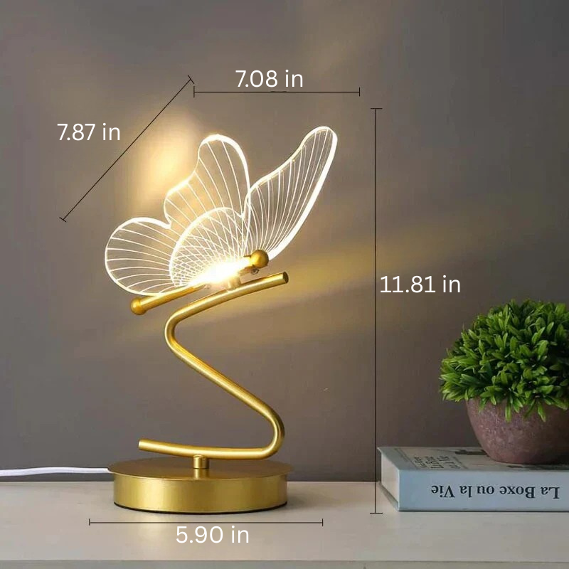 High-end Butterfly LED Table Lamp, a decorative statement piece. Elevates modern home decor with its unique design and light.