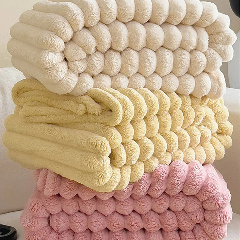 Soft, luxurious CozyWrap plush blanket, an ultimate warmth gift for unisex comfort and relaxation.