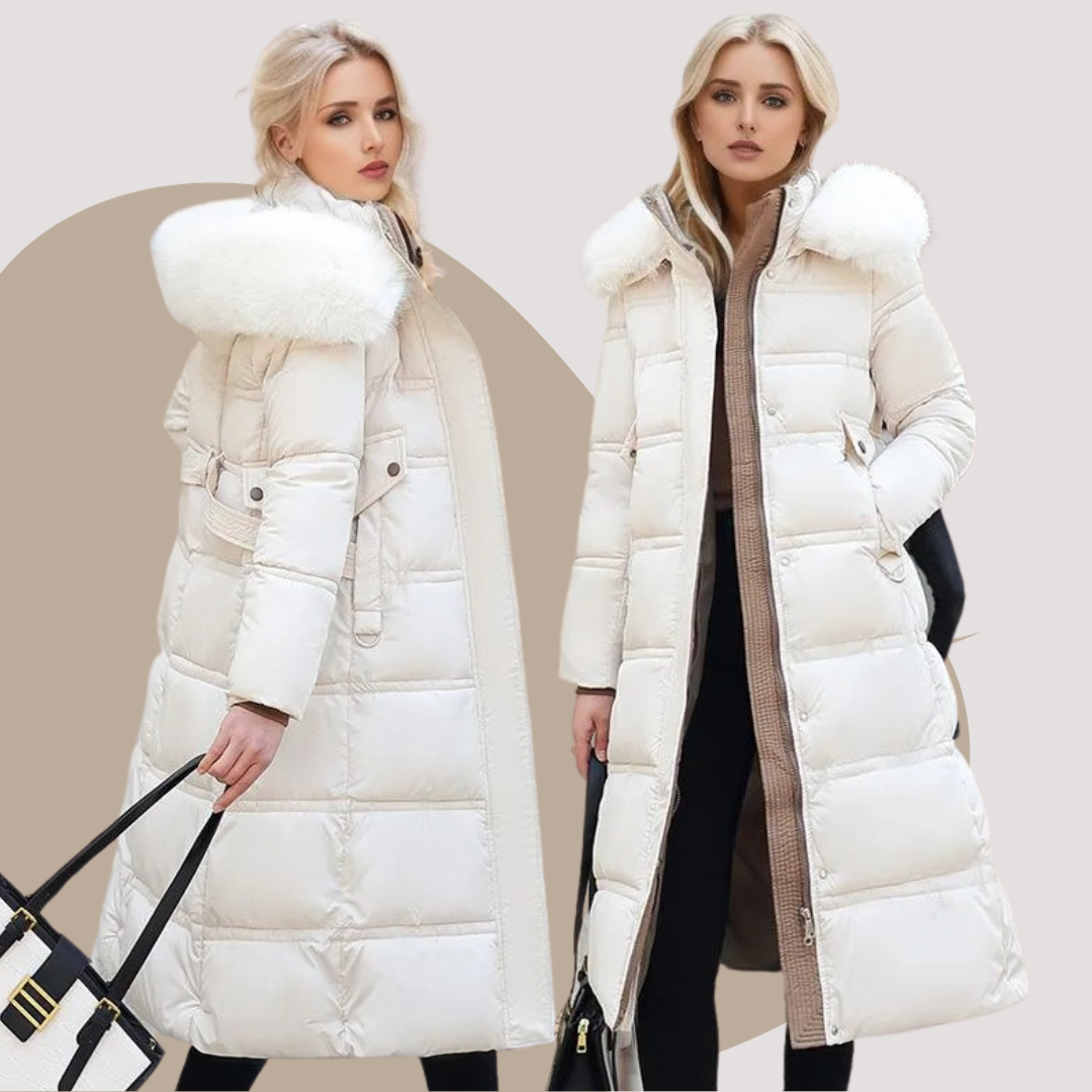 Versatile women's faux fur winter coat, perfect for various elegant outfits.