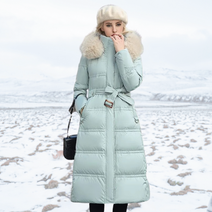 Chic women's elegant faux fur coat, a must-have for winter fashion.
