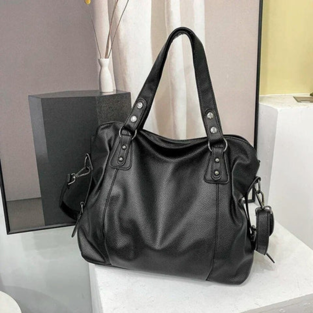 EliteCarry Luxe women's leather shoulder bag. Chic, elegant, and versatile everyday luxury handbag.