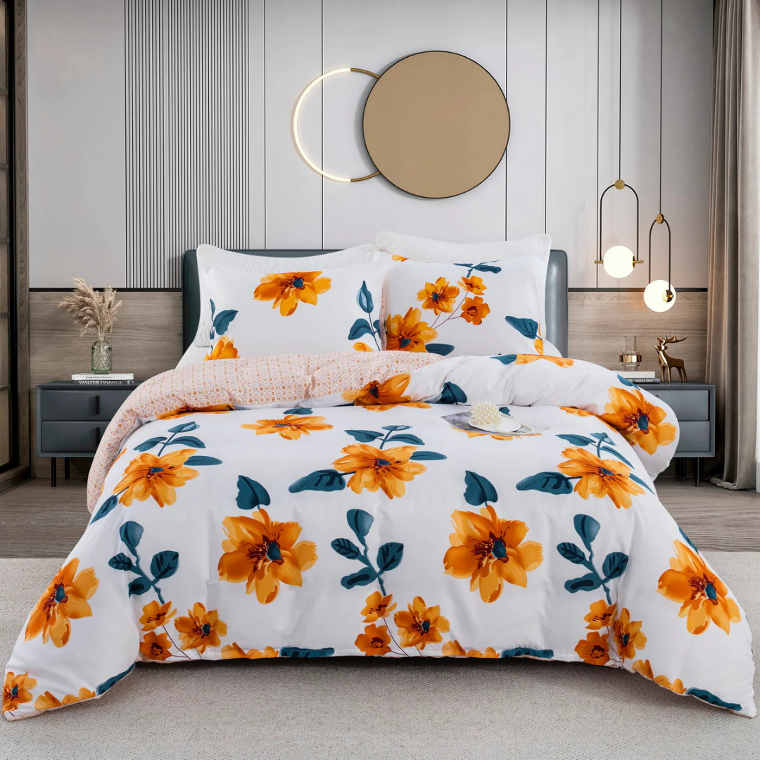 Elegant modern duvet cover and pillowcase set, high-quality luxury bedding with abstract artistry for your home.