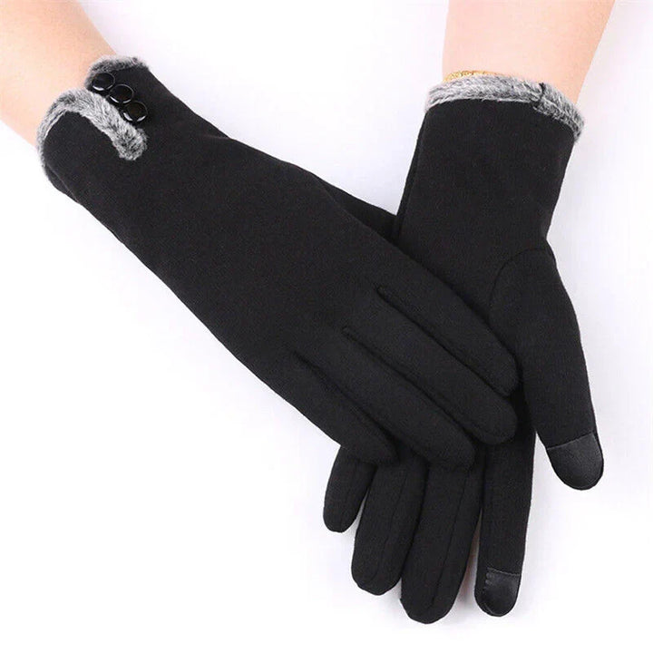 Women's warm winter touchscreen gloves, perfect for cold weather & device use.