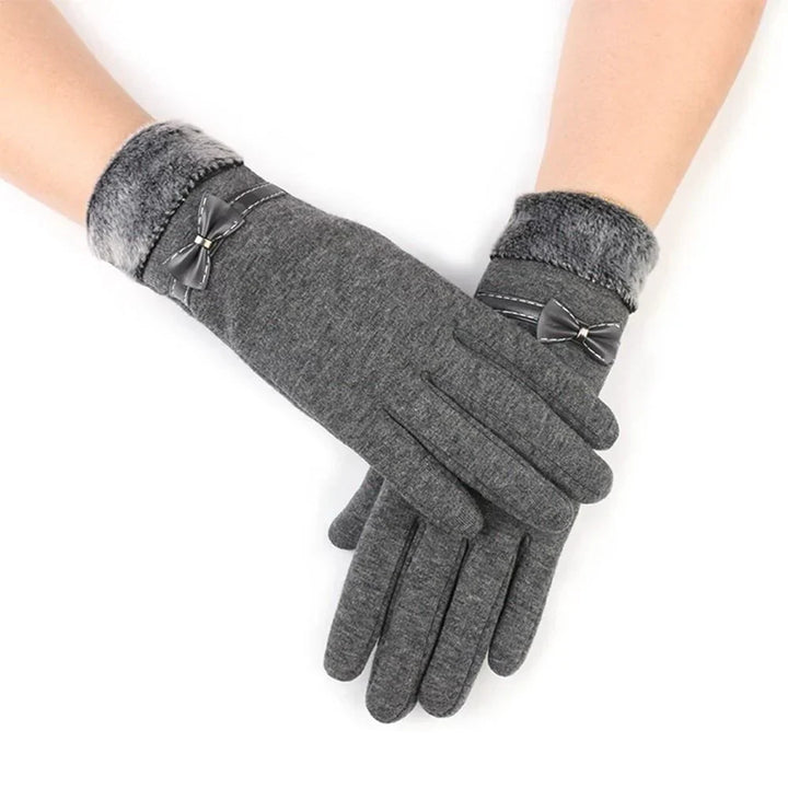 Luxe Elise touchscreen winter gloves for women, keeping hands warm, stylish & connected.