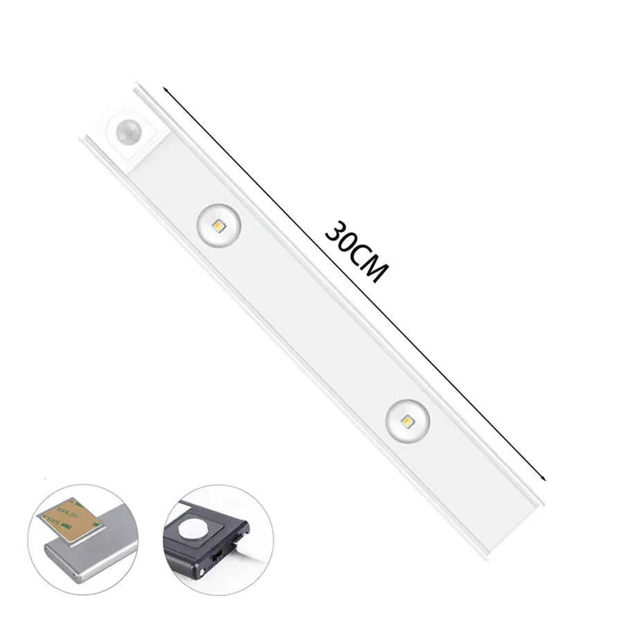 Rechargeable LumiLux motion sensor LED light for closets, wireless and energy-efficient home decor.