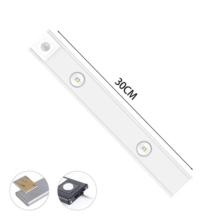 Rechargeable LumiLux motion sensor LED light for closets, wireless and energy-efficient home decor.