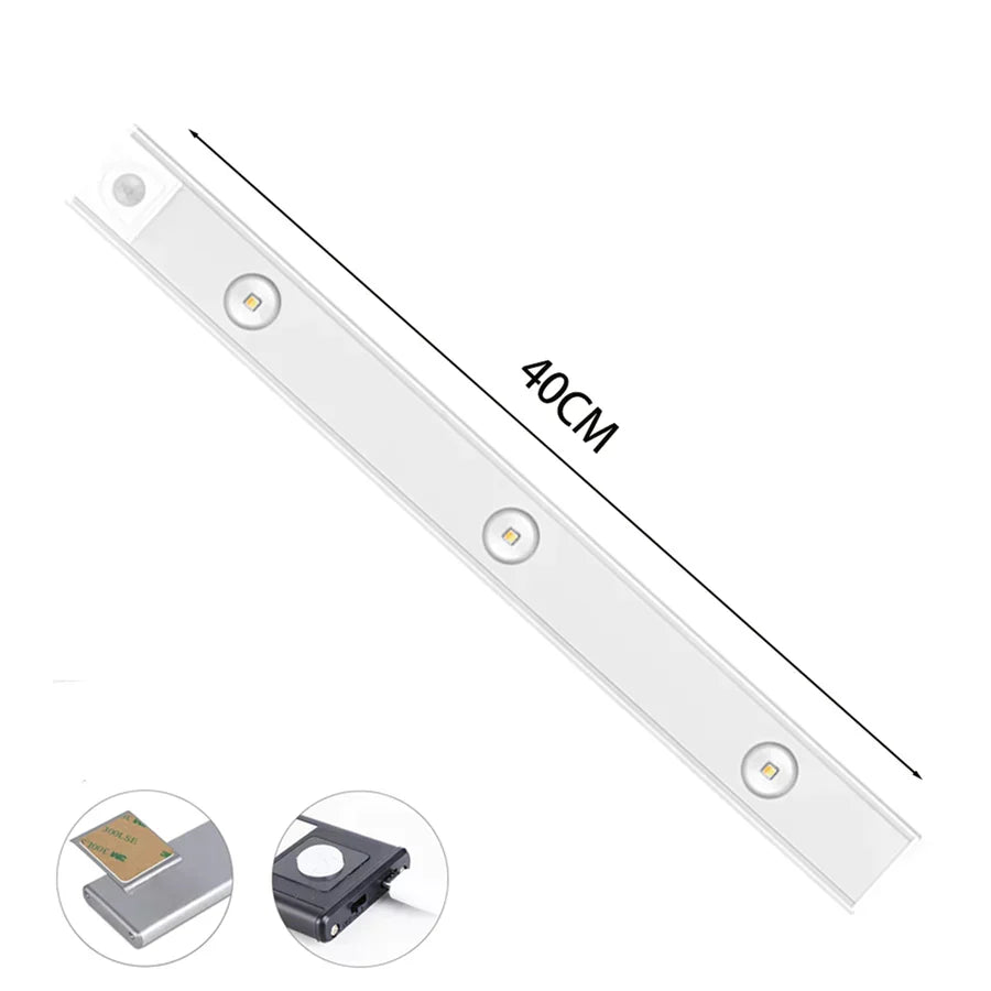 Adaptive LumiLux LED lighting for cabinets. Wireless motion sensor under-cabinet light for kitchens.