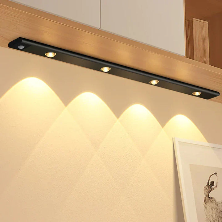 Sleek wireless LED light for home decor. LumiLux motion sensor under-cabinet or closet lighting solution.