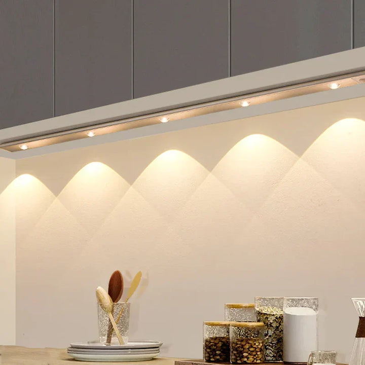 Easy-install LumiLux wireless LED cabinet light with motion sensor, perfect for dark closets & pantries.
