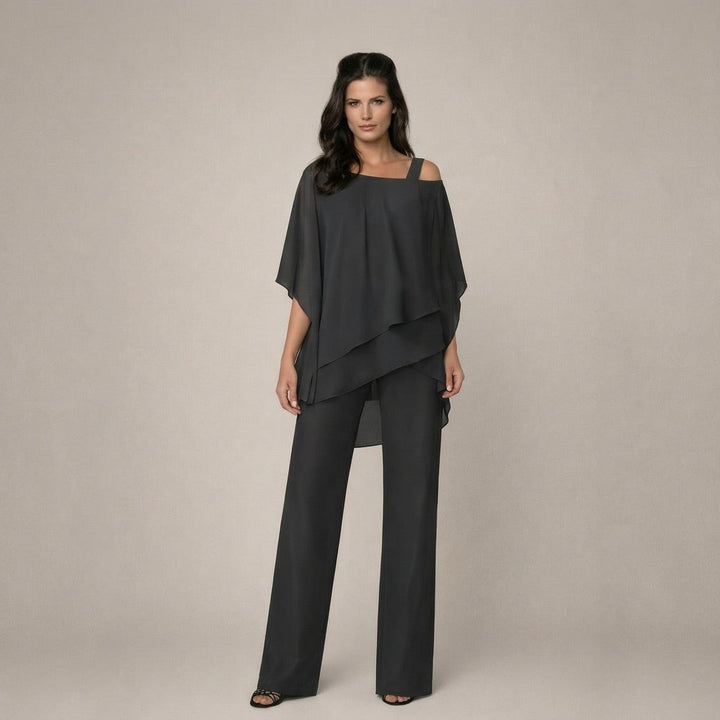 Lysandra | Women's Off Shoulder Wide Leg Set - White - Image 2