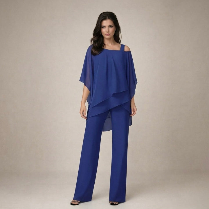 Lysandra | Women's Off Shoulder Wide Leg Set - White - Image 3