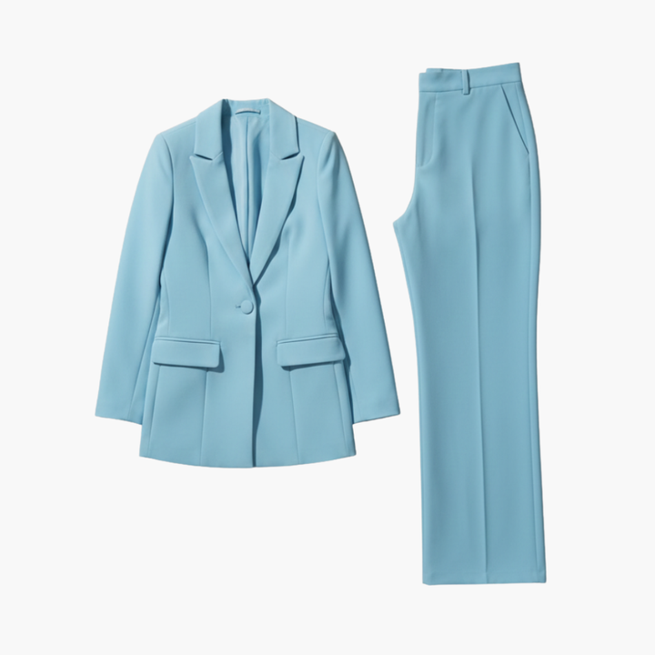 Lysette | Women's Blue Blazer Suit Set - Light Blue - Image 1