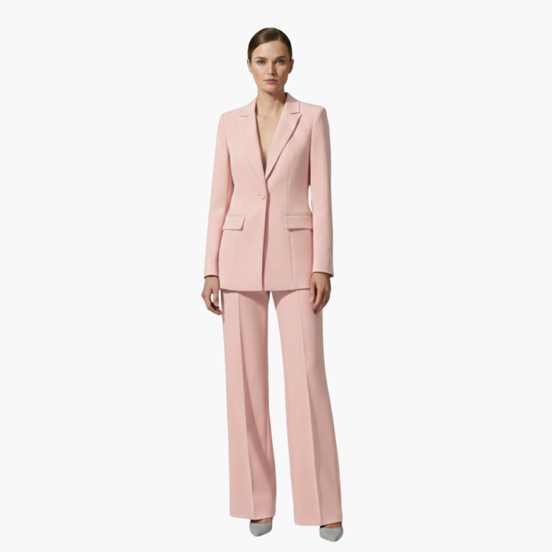 Lysette | Women's Blue Blazer Suit Set - Light Blue - Image 10