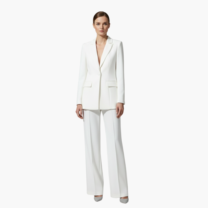 Lysette | Women's Blue Blazer Suit Set - Light Blue - Image 11