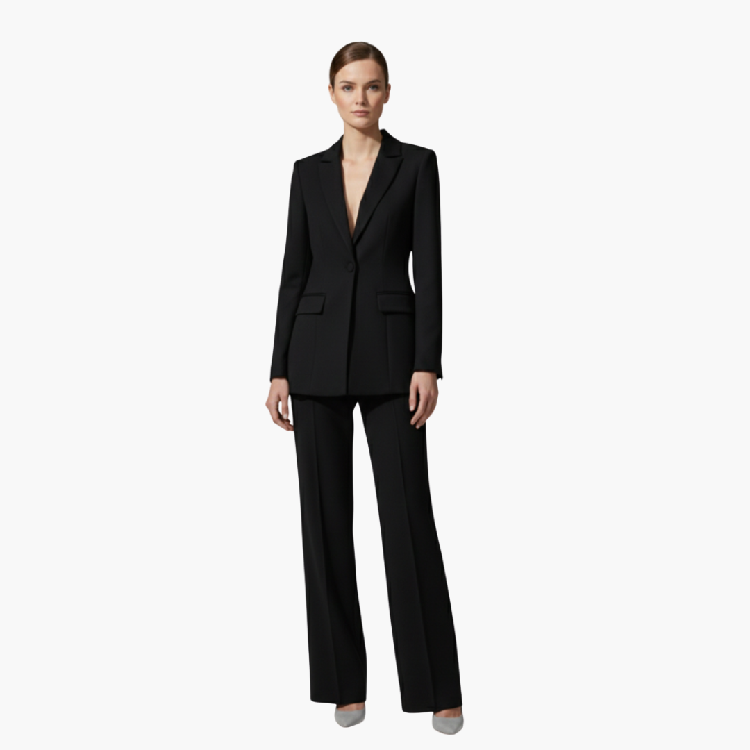 Lysette | Women's Blue Blazer Suit Set - Light Blue - Image 12