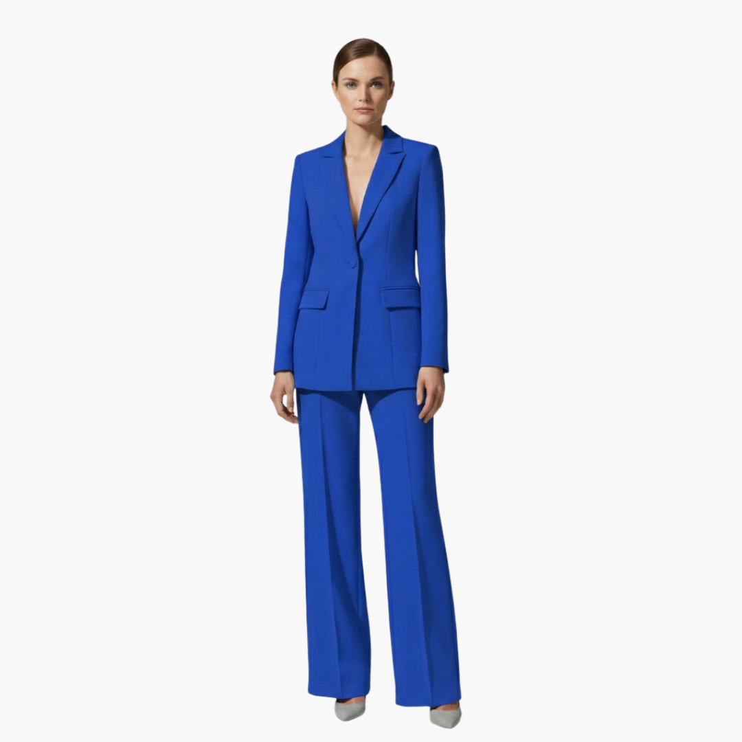 Lysette | Women's Blue Blazer Suit Set - Light Blue - Image 7