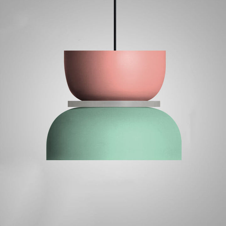Bright LED pendant light with macaron colors. Modern ceiling lamp, great for Scandinavian inspired interiors.
