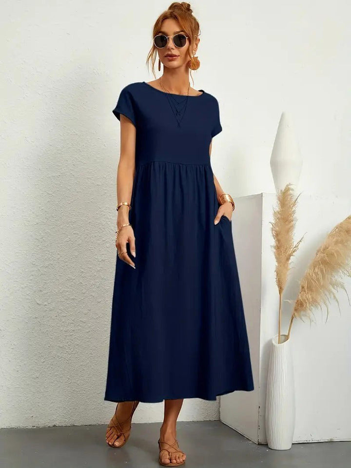 Madison Flowing Midi Dress with Pockets, a must-have for women's everyday fashion.