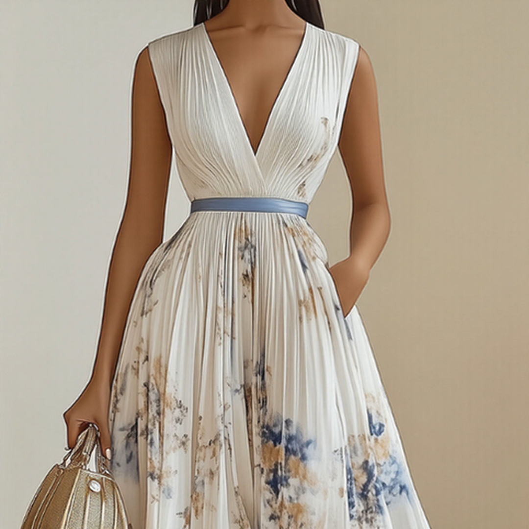 Flattering pleated wrap midi dress for women, an elegant choice for any special occasion.