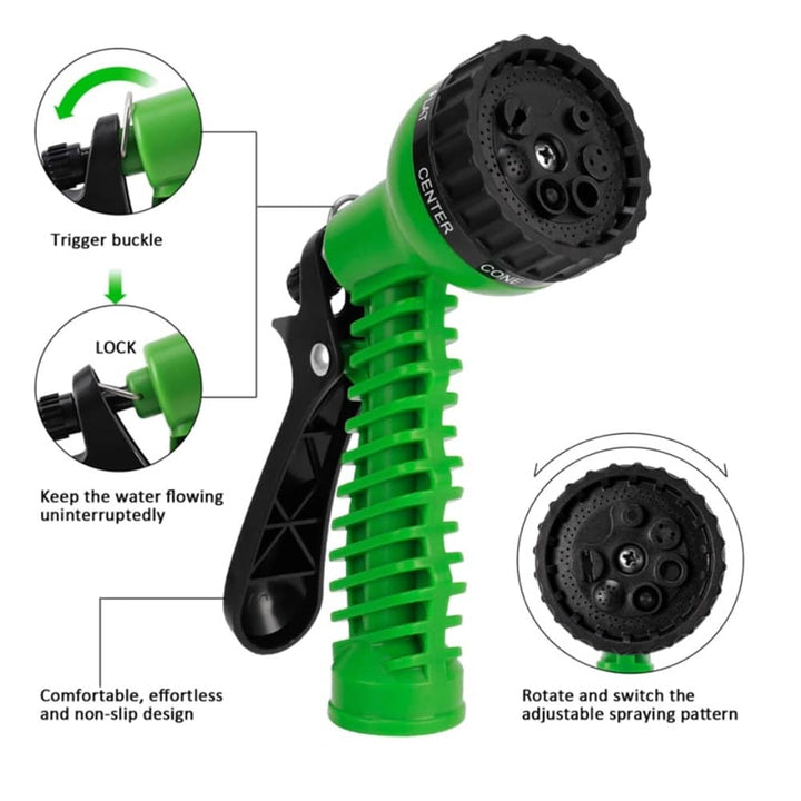 Compact, flexible garden hose coiled for easy storage; ideal for efficient watering & yard work.