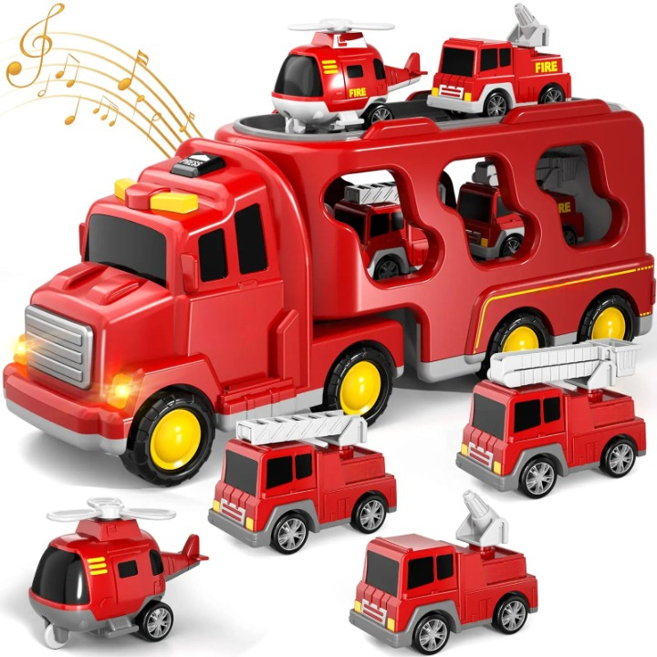 Children's Magic Car City play set with lights, sounds, toy vehicles & convenient storage. Ideal for kids' rooms.