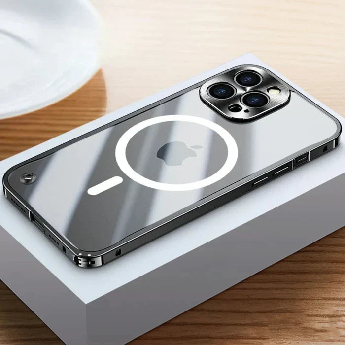 Durable iPhone 15 MagSafe case, sleek SteelGuard protection, ultra-thin profile.