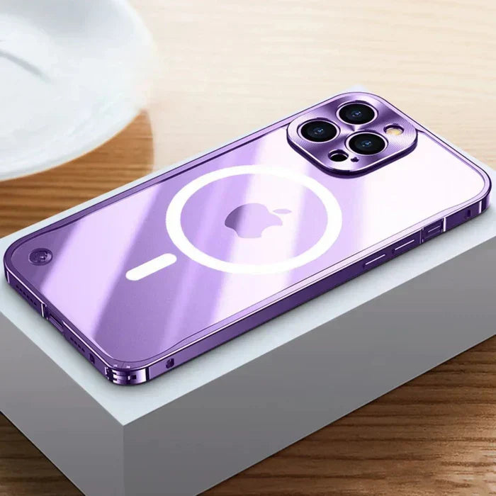 Premium MagSafe case for iPhone 15, slim protective design with strong magnetic hold.