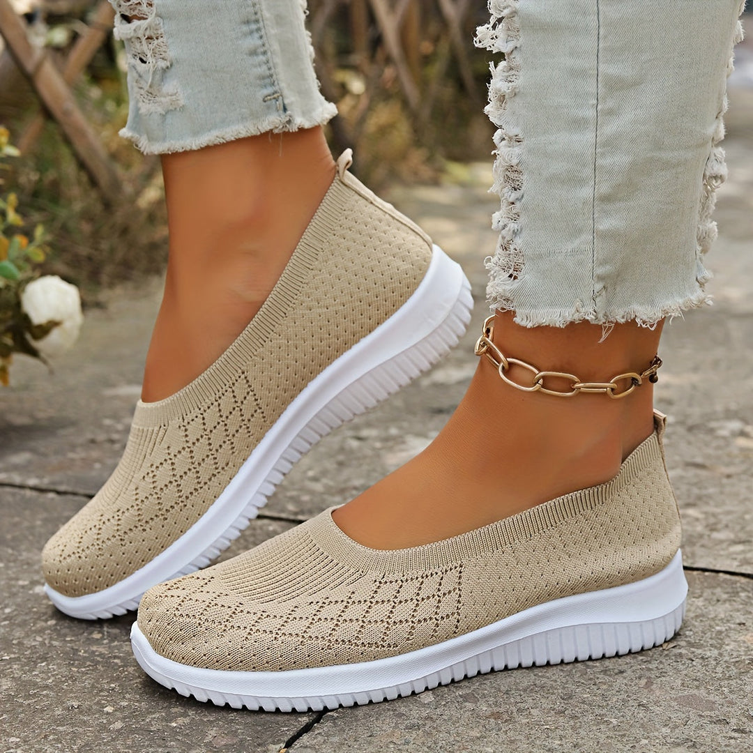 Women's comfortable orthopedic slip-on sneakers for easy everyday walking.