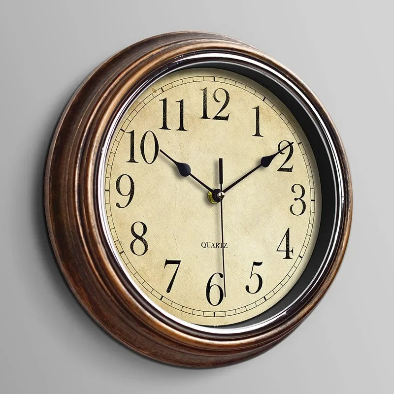 Elegant classic wood wall clock for living room decor. Silent, timeless design enhances any home or office space.