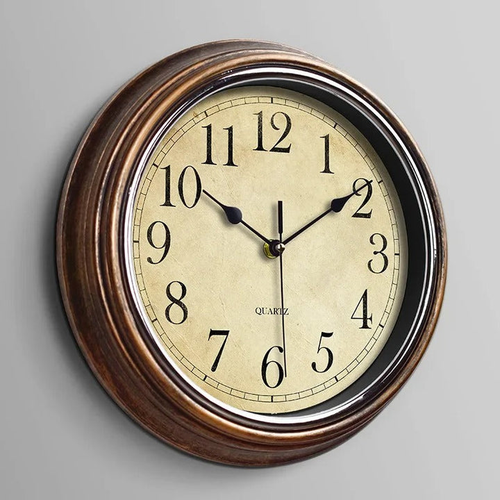 Elegant classic wood wall clock for living room decor. Silent, timeless design enhances any home or office space.