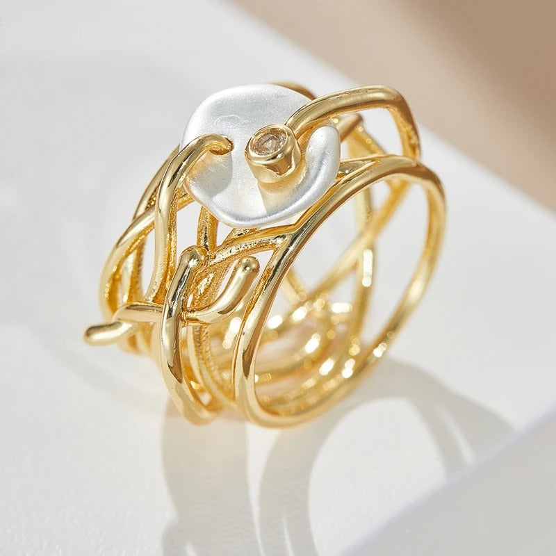 Antique Thin Ring with Pearl