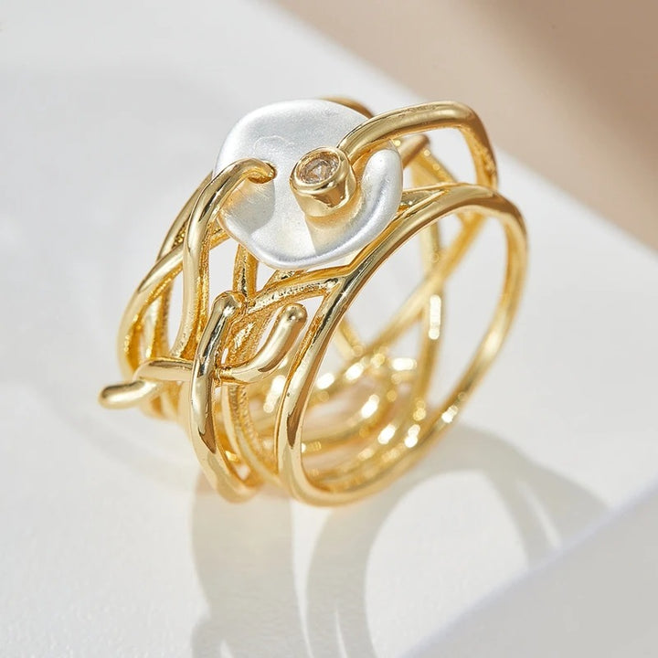 Antique Thin Ring with Pearl