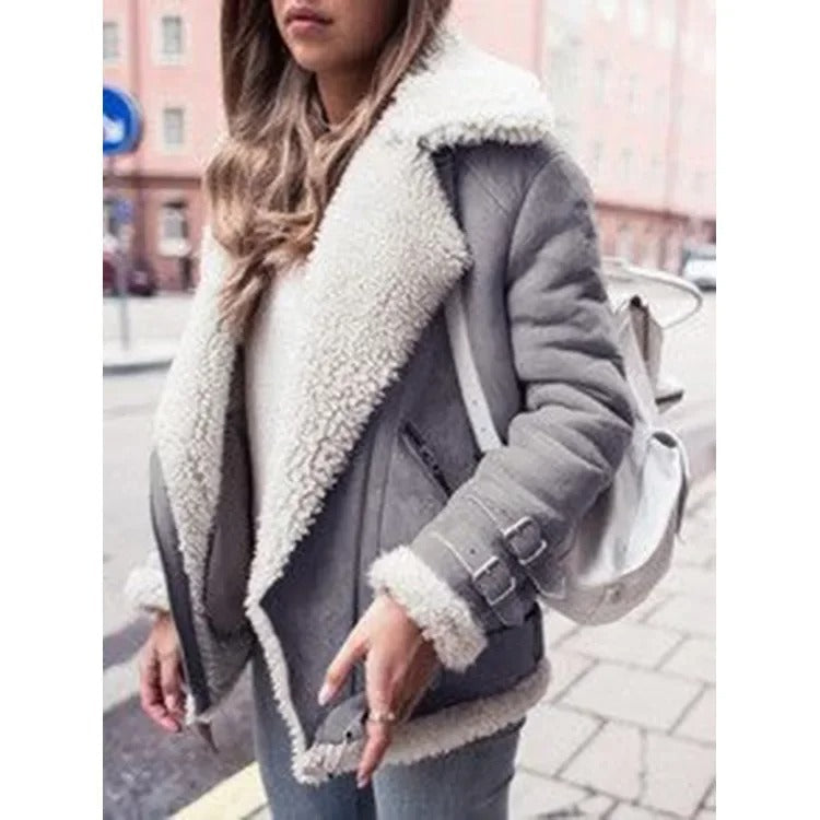 Belted women's winter coat, warm & cozy, perfect outerwear for fall fashion.