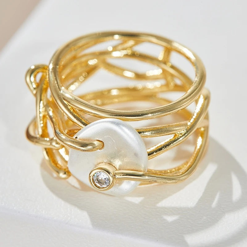 Antique Thin Ring with Pearl